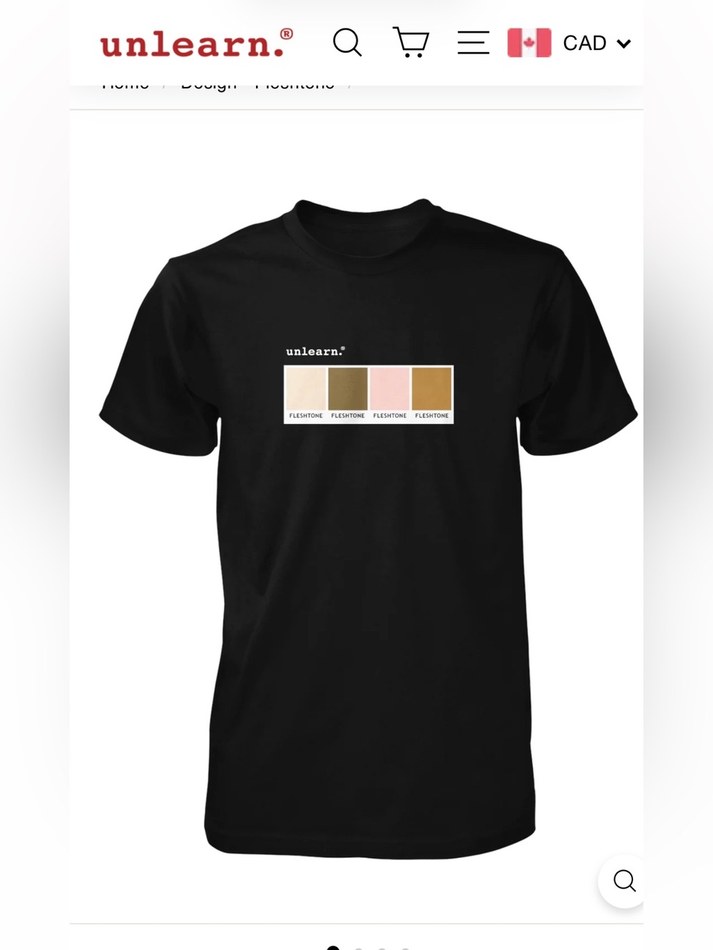 unlearn “fleshtone” tshirt (Canadian brand), unisex M